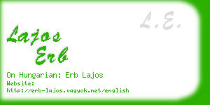 lajos erb business card